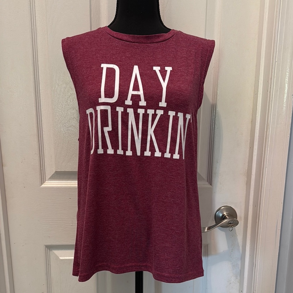 Red Boxy Graphic Muscle Tee